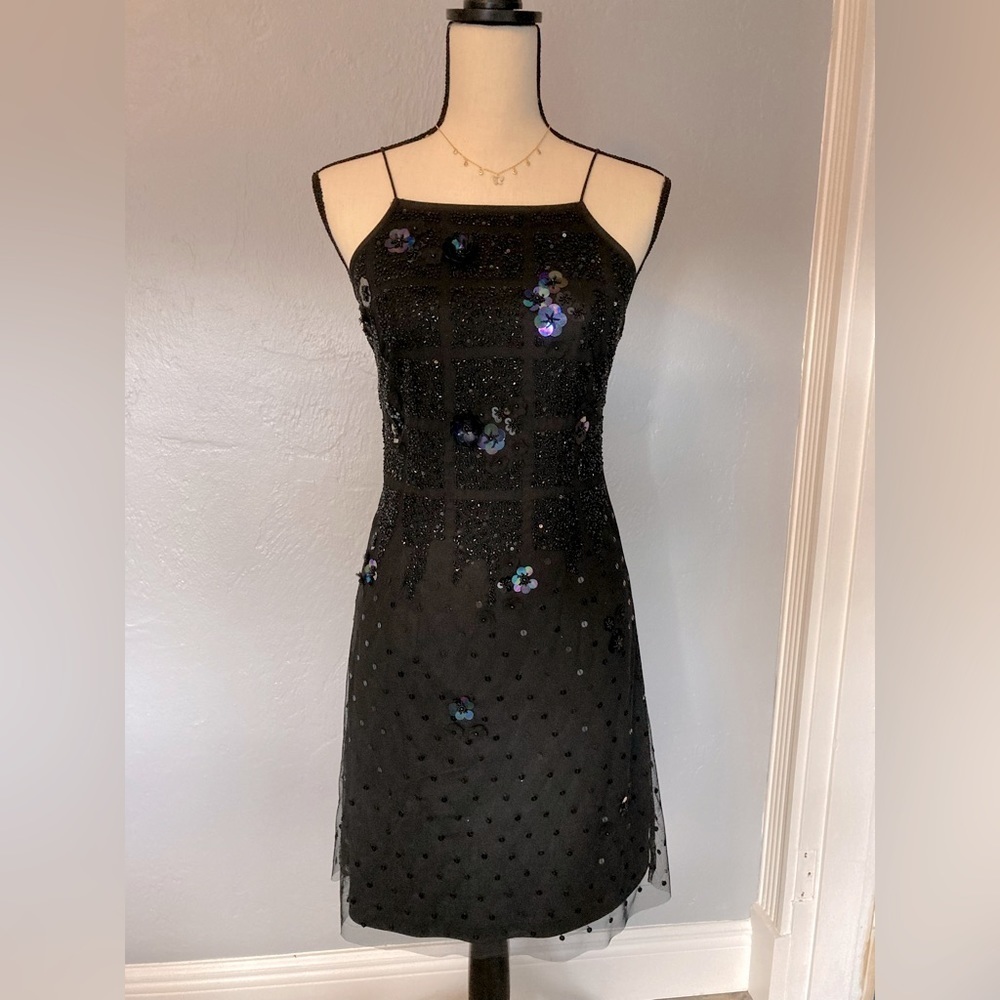 Aidan Mattox black designer dress